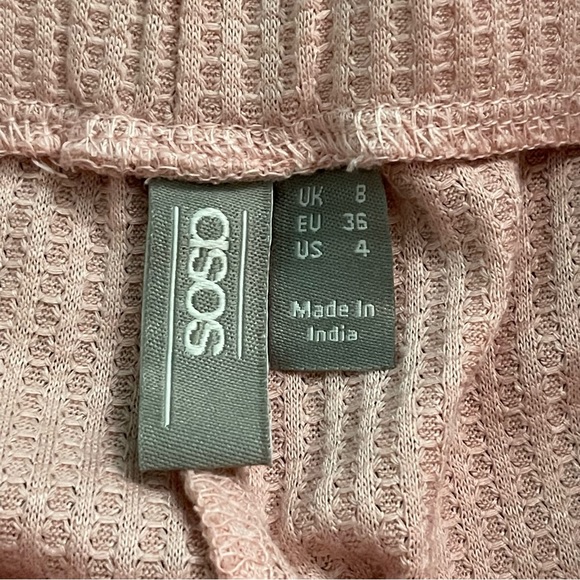 ASOS Pink Waffle Knit Women's Pajama Bottoms - Pants & Shorts Bundle - Picture 4 of 9
